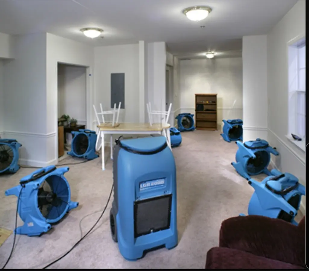 Air movers and dehumidifier setup for Water Extraction & Removal in Pollock Pines